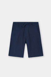 NAVY WAFFLE KNIT CROSS POCKET SHORT